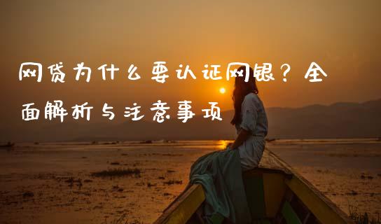 网贷为什么要认证网银？全面解析与注意事项_https://cj001.lansai.wang_期货问答_第1张