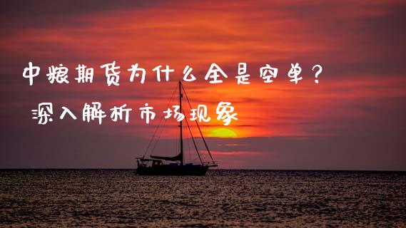 中粮期货为什么全是空单？ 深入解析市场现象_https://cj001.lansai.wang_期货问答_第1张