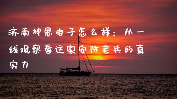 济南神思电子怎么样：从一线观察看这家安防老兵的真实力_https://cj001.lansai.wang_会计问答_第1张