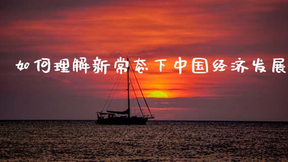 如何理解新常态下中国经济发展_https://cj001.lansai.wang_保险问答_第1张