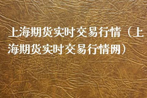 上海期货实时交易行情（上海期货实时交易行情网）_https://cj001.lansai.wang_股市问答_第1张