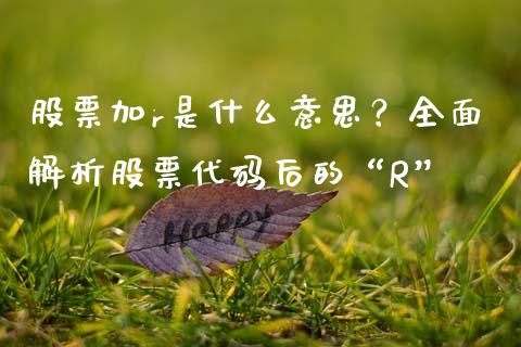 股票加r是什么意思？全面解析股票代码后的“R”_https://cj001.lansai.wang_股市问答_第1张