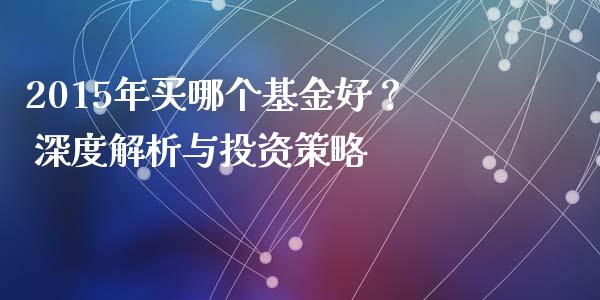 2015年买哪个基金好？ 深度解析与投资策略_https://cj001.lansai.wang_保险问答_第1张