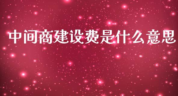 中间商建设费是什么意思_https://cj001.lansai.wang_期货问答_第1张