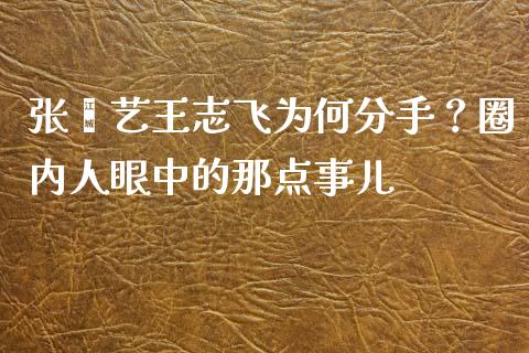 张歆艺王志飞为何分手？圈内人眼中的那点事儿_https://cj001.lansai.wang_股市问答_第1张