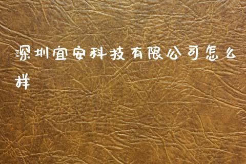 深圳宜安科技有限公司怎么样_https://cj001.lansai.wang_股市问答_第1张