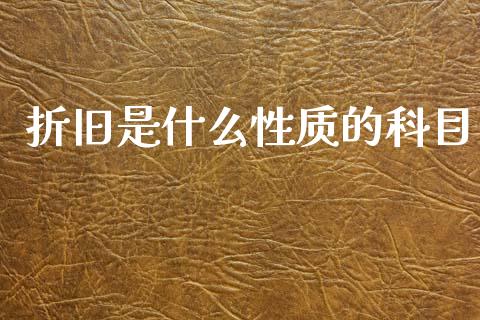 折旧是什么性质的科目_https://cj001.lansai.wang_会计问答_第1张