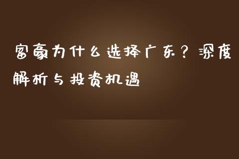 富豪为什么选择广东？深度解析与投资机遇_https://cj001.lansai.wang_股市问答_第1张