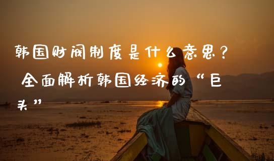 韩国财阀制度是什么意思？ 全面解析韩国经济的“巨头”_https://cj001.lansai.wang_股市问答_第1张