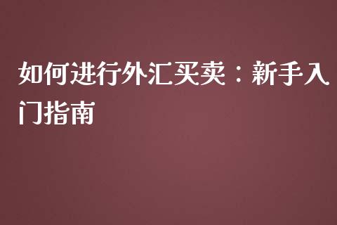 如何进行外汇买卖:新手入门指南_财经百问_第1张_财经百问网 如何进行外汇买卖:新手入门指南_https://cj001.lansai.wang_财经百问_第1张