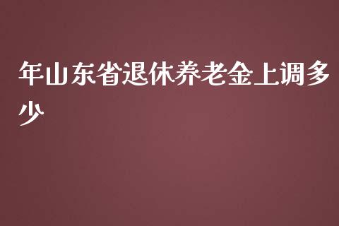 年山东省退休养老金上调多少_https://cj001.lansai.wang_金融问答_第1张
