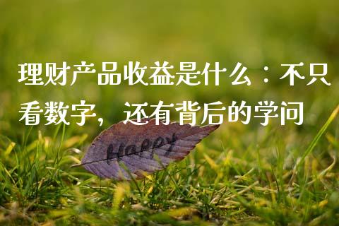 理财产品收益是什么：不只看数字，还有背后的学问_https://cj001.lansai.wang_会计问答_第1张