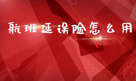航班延误险怎么用_https://cj001.lansai.wang_保险问答_第1张