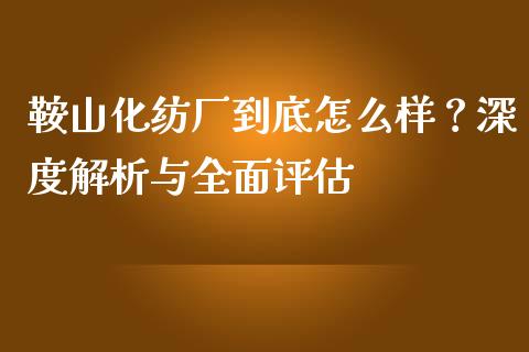 鞍山化纺厂到底怎么样？深度解析与全面评估_https://cj001.lansai.wang_会计问答_第1张