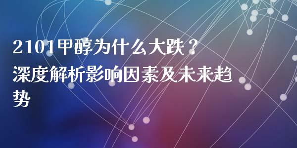 2101甲醇为什么大跌？深度解析影响因素及未来趋势_https://cj001.lansai.wang_会计问答_第1张