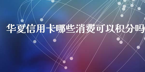 华夏信用卡哪些消费可以积分吗_https://cj001.lansai.wang_理财问答_第1张