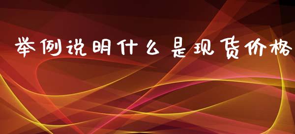 举例说明什么是现货价格_https://cj001.lansai.wang_期货问答_第1张