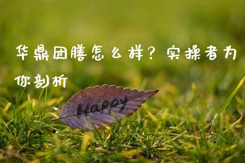 华鼎团膳怎么样？实操者为你剖析_https://cj001.lansai.wang_股市问答_第1张