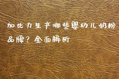 加比力生产哪些婴幼儿奶粉品牌？全面解析_https://cj001.lansai.wang_理财问答_第1张