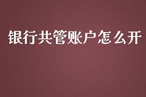 银行共管账户怎么开_https://cj001.lansai.wang_金融问答_第1张