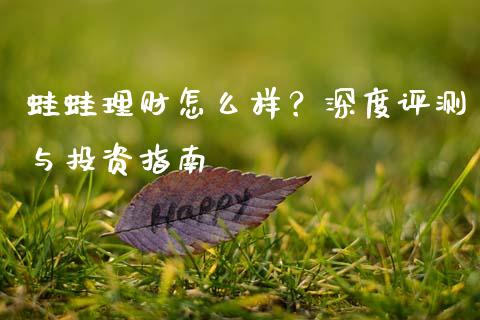蛙蛙理财怎么样？深度评测与投资指南_https://cj001.lansai.wang_保险问答_第1张