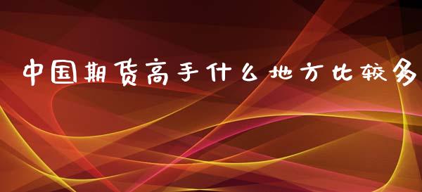 中国期货高手什么地方比较多_https://cj001.lansai.wang_会计问答_第1张