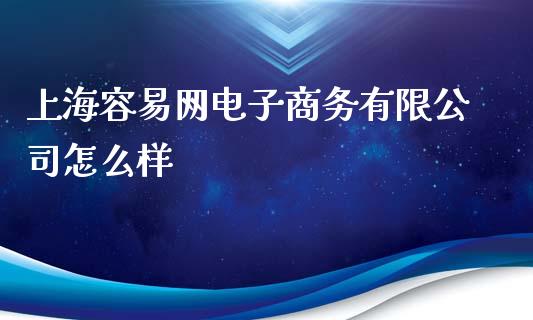 上海容易网电子商务有限公司怎么样_https://cj001.lansai.wang_股市问答_第1张