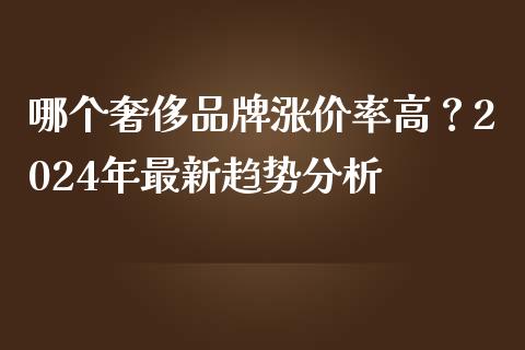 哪个奢侈品牌涨价率高？2024年最新趋势分析_https://cj001.lansai.wang_期货问答_第1张