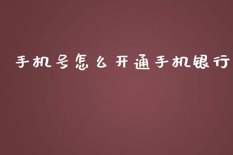 手机号怎么开通手机银行_https://cj001.lansai.wang_金融问答_第1张