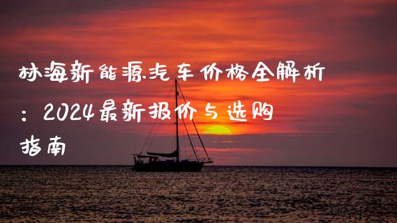 林海新能源汽车价格全解析：2024最新报价与选购指南_https://cj001.lansai.wang_财经问答_第1张