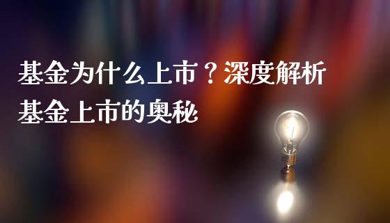 基金为什么上市？深度解析基金上市的奥秘_https://cj001.lansai.wang_财经百问_第1张