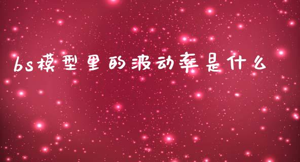 bs模型里的波动率是什么_https://cj001.lansai.wang_财经百问_第1张