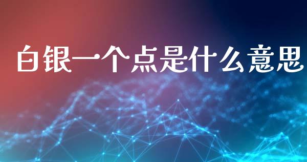白银一个点是什么意思_https://cj001.lansai.wang_会计问答_第1张