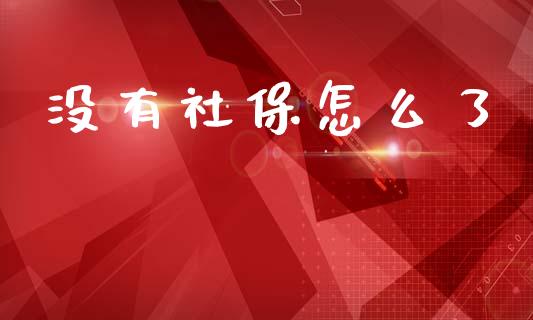 没有社保怎么了_https://cj001.lansai.wang_保险问答_第1张