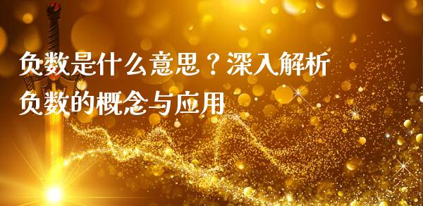 负数是什么意思？深入解析负数的概念与应用_https://cj001.lansai.wang_财经问答_第1张