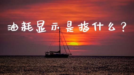 油耗显示是指什么？_https://cj001.lansai.wang_股市问答_第1张