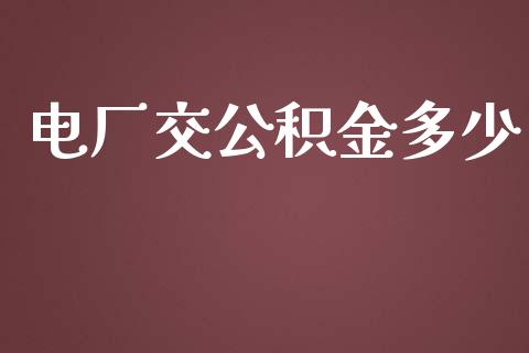 电厂交公积金多少_https://cj001.lansai.wang_期货问答_第1张