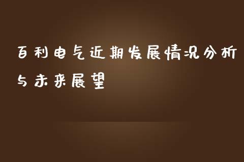 百利电气近期发展情况分析与未来展望_https://cj001.lansai.wang_保险问答_第1张