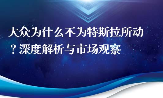 大众为什么不为特斯拉所动？深度解析与市场观察_https://cj001.lansai.wang_财经问答_第1张