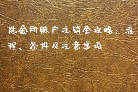 陆金所账户注销全攻略：流程、条件及注意事项_https://cj001.lansai.wang_期货问答_第1张