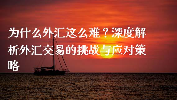 为什么外汇这么难？深度解析外汇交易的挑战与应对策略_https://cj001.lansai.wang_财经百问_第1张