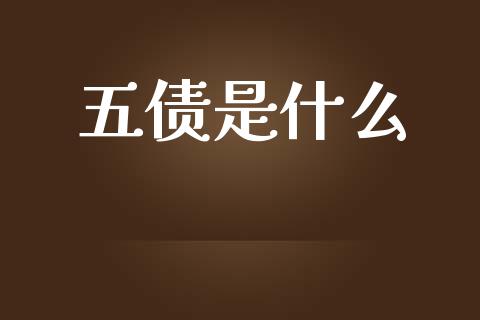 五债是什么_https://cj001.lansai.wang_财经问答_第1张