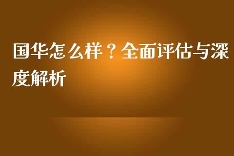 国华怎么样？全面评估与深度解析_https://cj001.lansai.wang_保险问答_第1张