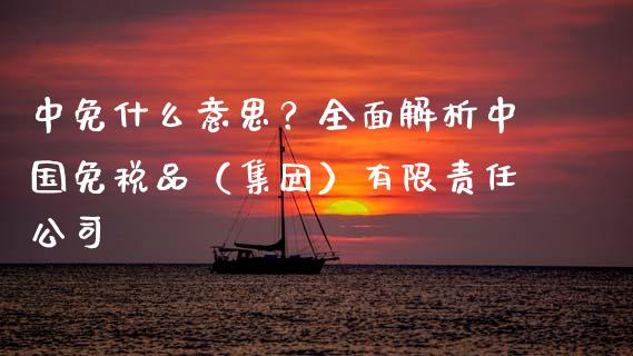 中免什么意思？全面解析中国免税品（集团）有限责任公司_https://cj001.lansai.wang_保险问答_第1张