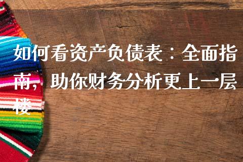 如何看资产负债表：全面指南，助你财务分析更上一层楼_https://cj001.lansai.wang_股市问答_第1张
