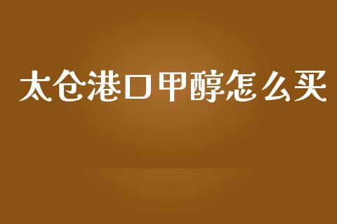 太仓港口甲醇怎么买_https://cj001.lansai.wang_金融问答_第1张