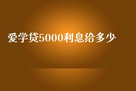 爱学贷5000利息给多少_https://cj001.lansai.wang_财经百问_第1张