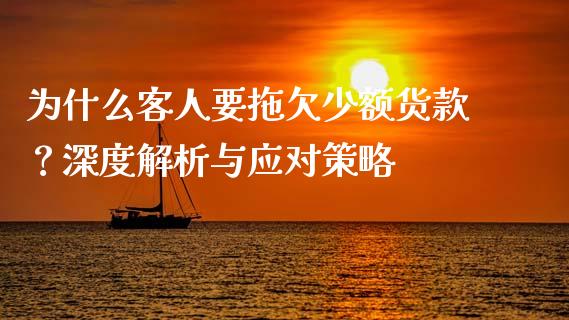 为什么客人要拖欠少额货款？深度解析与应对策略_https://cj001.lansai.wang_财经百问_第1张