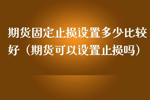 期货固定止损设置多少比较好（期货可以设置止损吗）_https://cj001.lansai.wang_股市问答_第1张