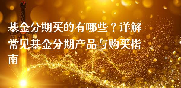 基金分期买的有哪些？详解常见基金分期产品与购买指南_https://cj001.lansai.wang_会计问答_第1张